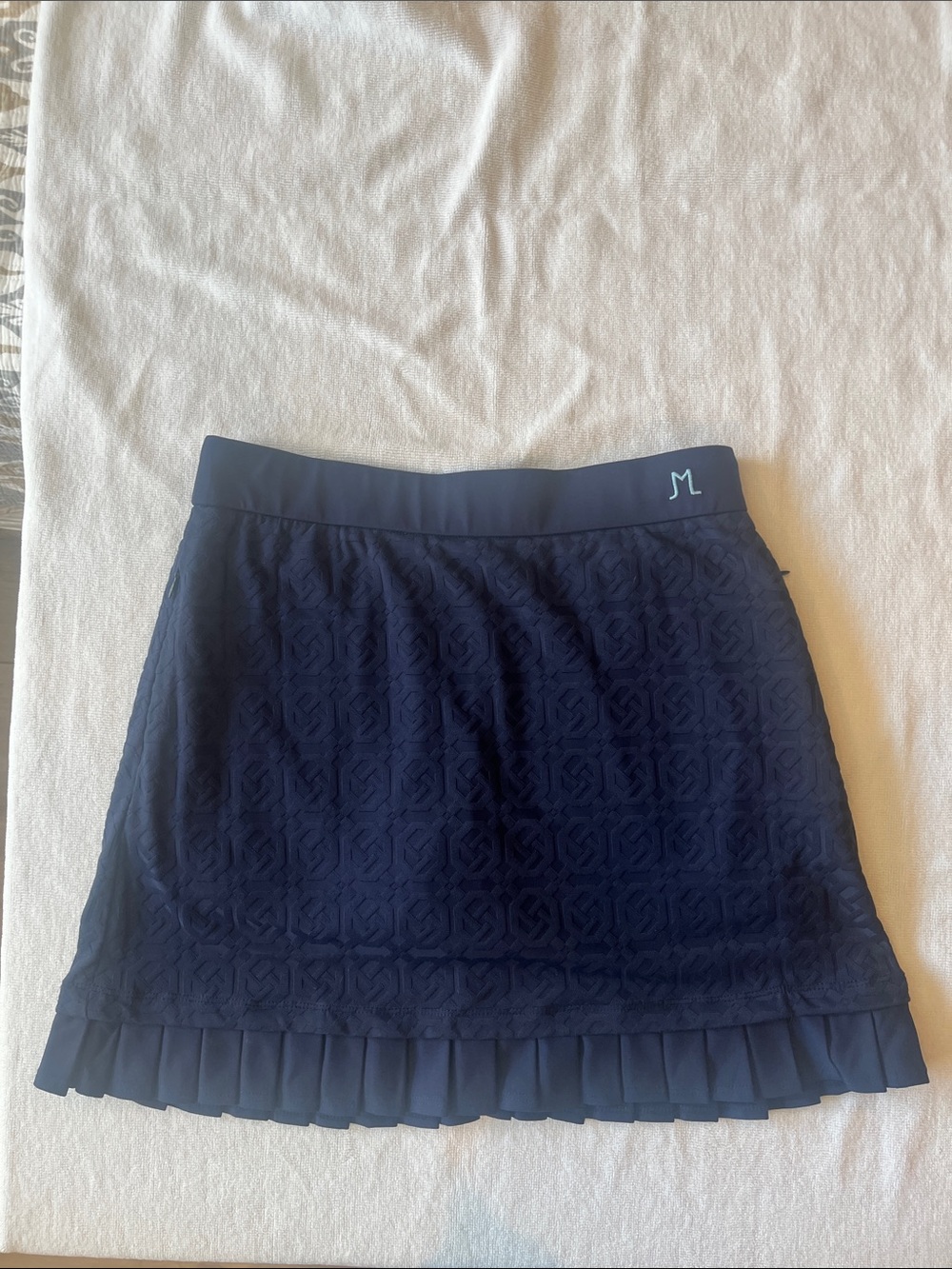 Mossimo Supply Co. Navy Textured Pleated-Hem Mini Skirt